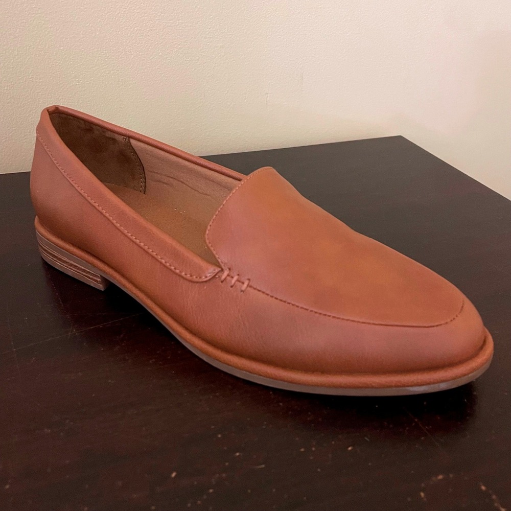 Style & Co Womens Cognac Brown Faux Leather Slip On Loafers Size 7.5 - Picture 2 of 8